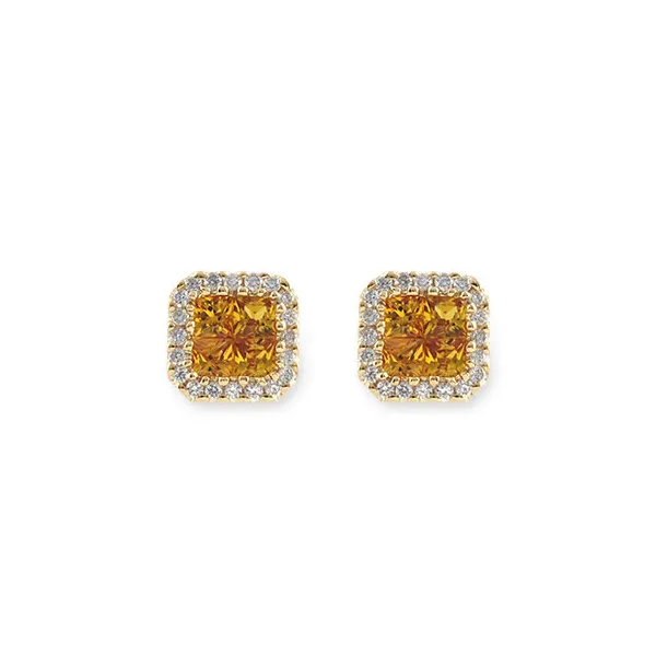0.82 ct.Yellow Sapphire and Diamond Stud Earrings in14kt Yellow Gold Conti Jewelers Endwell, NY