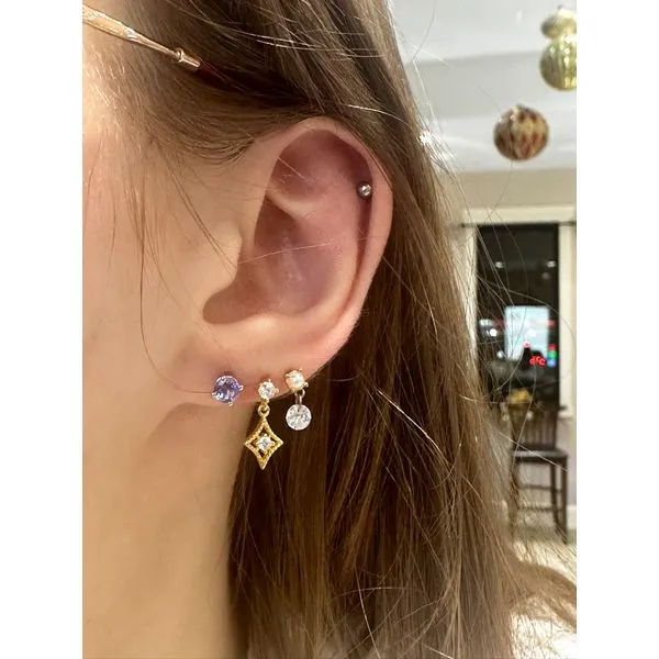 4 mm Natural Tanzanite Stud Earrings in 14k White Gold Image 2 Conti Jewelers Endwell, NY