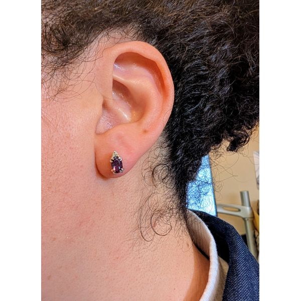 10k WG 0.02cttw Dia & Created Alexandrite Studs Image 2 Conti Jewelers Endwell, NY