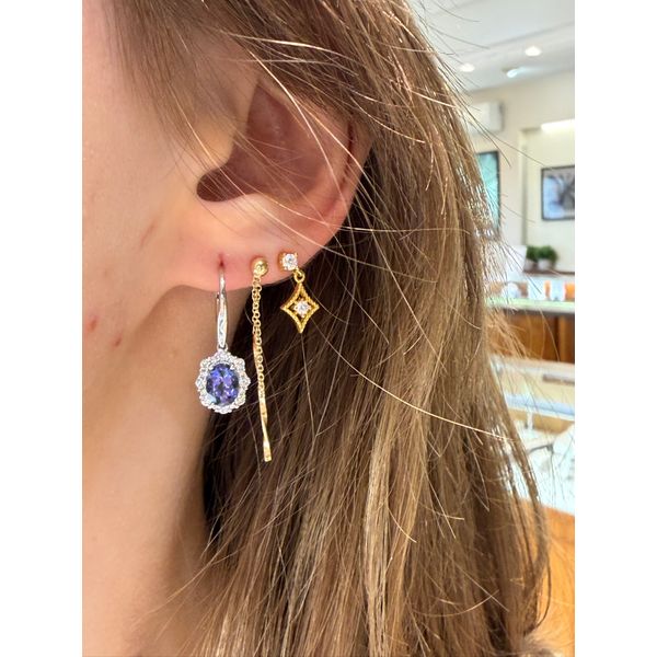 1.72cttw Tanzanite & Diamond Drop Halo Earrings Image 2 Conti Jewelers Endwell, NY