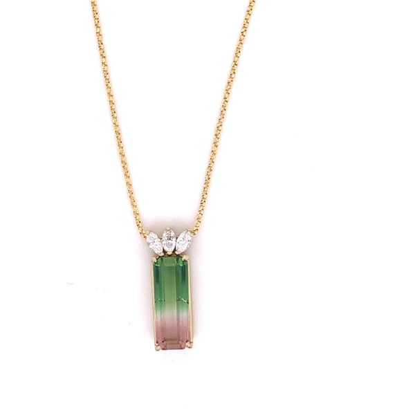 14k YG 2.75 Bi-Color Tourmaline & .23cttw Dia Pendant Conti Jewelers Endwell, NY