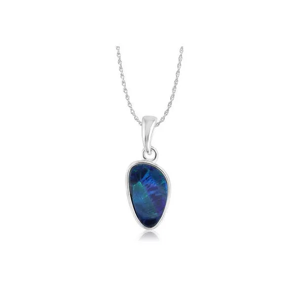 Australian Green Opal Doublet Pendant in Sterling Silver Conti Jewelers Endwell, NY