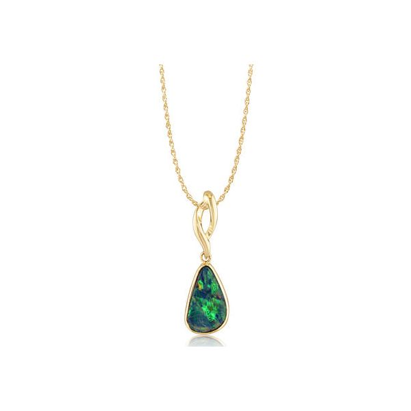 14k Yellow Gold Australian Opal Pendant Conti Jewelers Endwell, NY