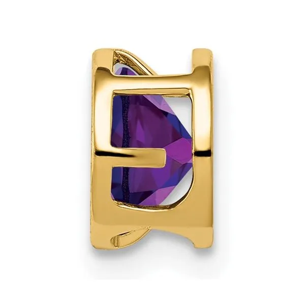 6mm Amethyst Bezel Slider Pendant in 14k Yellow Gold Image 2 Conti Jewelers Endwell, NY