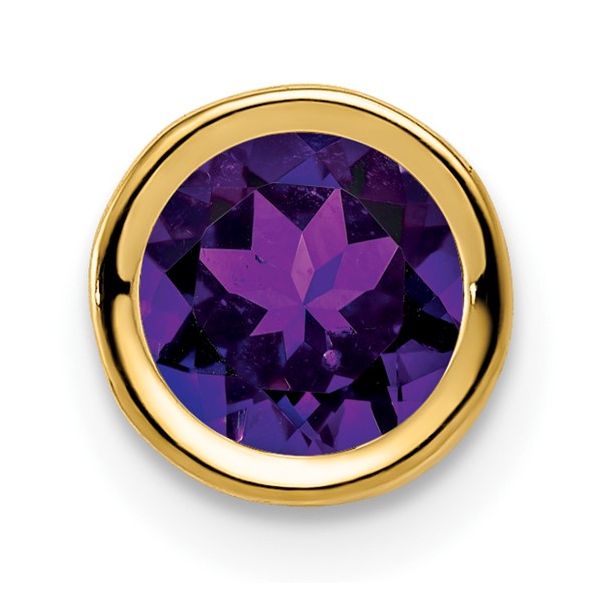 6mm Amethyst Bezel Slider Pendant in 14k Yellow Gold Conti Jewelers Endwell, NY