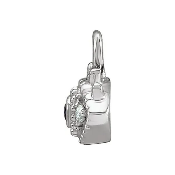 Blue Sapphire & Diamond Evil Eye Charm in 14k White Gold Image 2 Conti Jewelers Endwell, NY