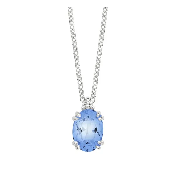 10k WG Created Diamond & Created Aquamarine Pendant Conti Jewelers Endwell, NY