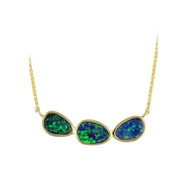 Australian Opal Doublet Necklace in 14k Yellow Gold Conti Jewelers Endwell, NY