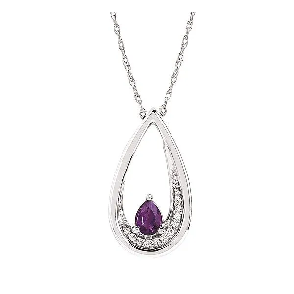 1/2 Tgw. Amethyst And Diamond Pendant In Sterling Silver (Includes .08 Ctw. Diamonds) Conti Jewelers Endwell, NY