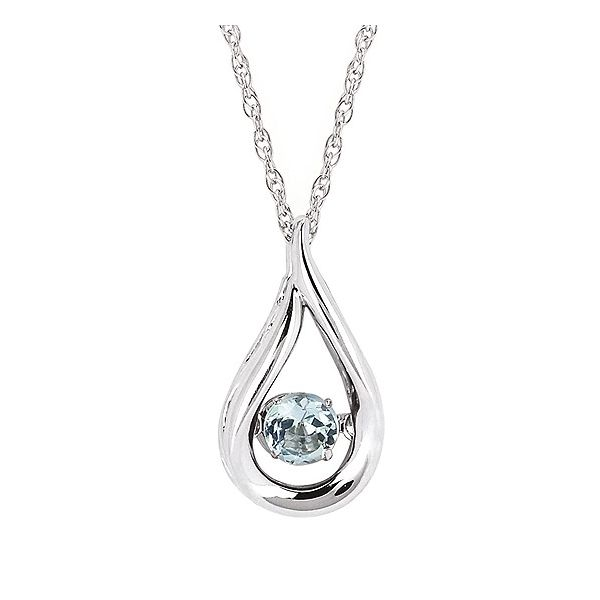 Shimmering Diamonds® Teardrop Pendant With 3/8 Tgw. Aquamarine Birthstone In Sterling Silver (March) Image 2 Conti Jewelers Endwell, NY
