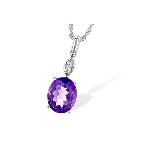 Oval Amethyst Pendant in 14k White Gold Conti Jewelers Endwell, NY
