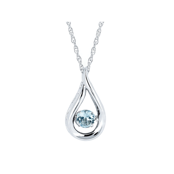 Shimmering Diamonds® Teardrop Pendant With 3/8 Tgw. Aquamarine Birthstone In Sterling Silver (March) Conti Jewelers Endwell, NY