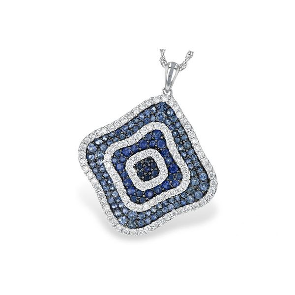2.73ct tw. Natural Blue Sapphire & Diamond Pendant Necklace in 14k White Gold Conti Jewelers Endwell, NY