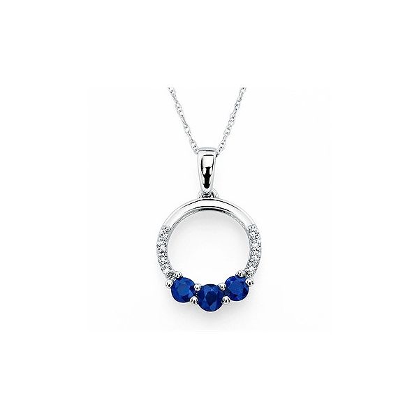 3/8 Tgw. Sapphire And Diamond Circle Pendant In 14K Gold (Includes .05 Ctw. Diamonds) Conti Jewelers Endwell, NY