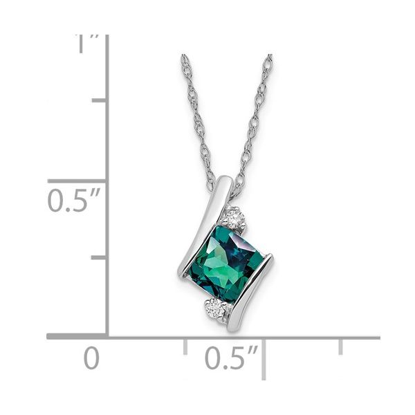 SS Created Alexandrite and Diamond Pendant with Chain Image 2 Conti Jewelers Endwell, NY