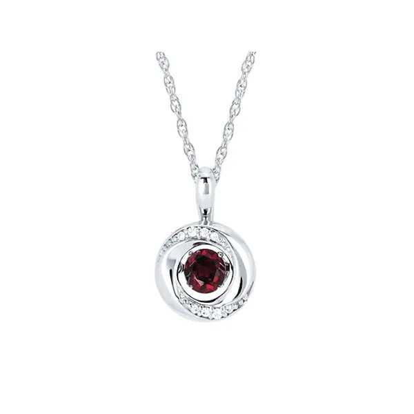 3/8 Ctw. Garnet & Diamond Knot Pendant Necklace in Sterling Silver Conti Jewelers Endwell, NY