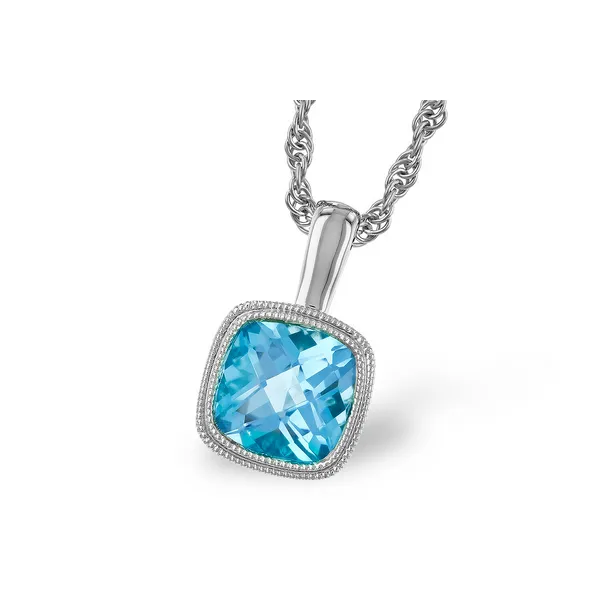 1 1/10th Ctw Swiss Blue Topaz Necklace in 14k White Gold Conti Jewelers Endwell, NY