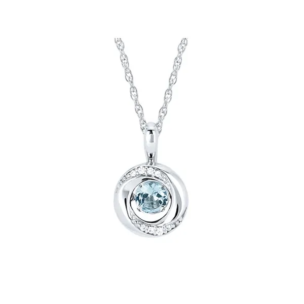 3/8 Tgw. Aquamarine & Diamond Knot Pendant Necklace in Sterling Silver Conti Jewelers Endwell, NY