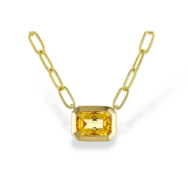 .86 Ct. Citrine Necklace in 14k Yellow Gold, 18