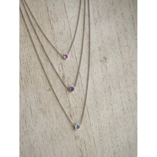 5/8th Ct Amethyst Birthstone Necklace in 14k White Gold Image 2 Conti Jewelers Endwell, NY