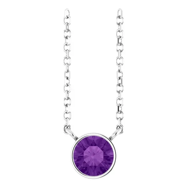 5/8th Ct Amethyst Birthstone Necklace in 14k White Gold Conti Jewelers Endwell, NY