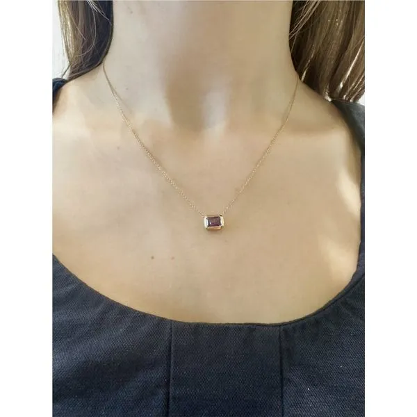Emerald-Cut Alexandrite Necklace in 10k Yellow Gold Image 2 Conti Jewelers Endwell, NY
