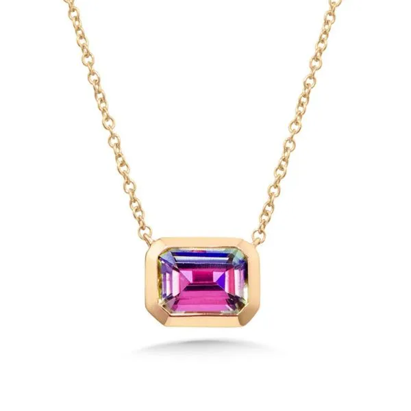 Emerald-Cut Alexandrite Necklace in 10k Yellow Gold Conti Jewelers Endwell, NY