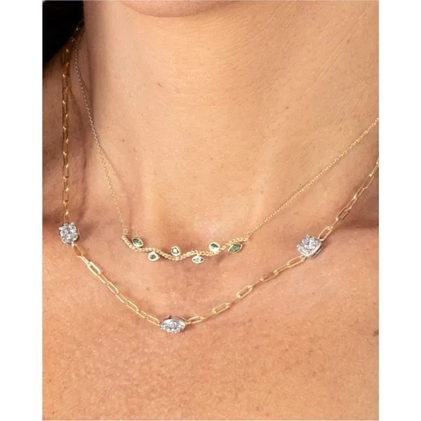 Leaf Bar Necklace in 14k Yellow Gold Image 2 Conti Jewelers Endwell, NY