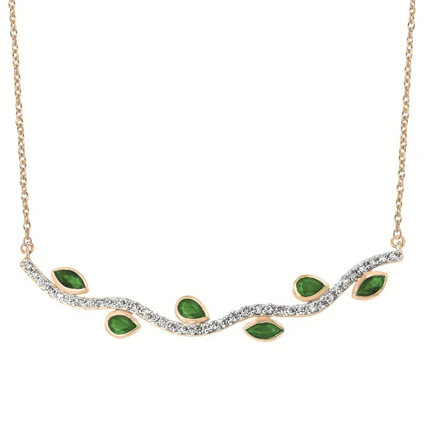 Leaf Bar Necklace in 14k Yellow Gold Conti Jewelers Endwell, NY