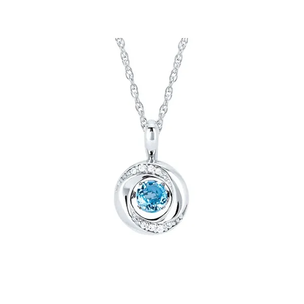 3/8 Tgw. Blue Topaz & Diamond Shimmering Diamonds® Knot Necklace in Sterling Silver Conti Jewelers Endwell, NY