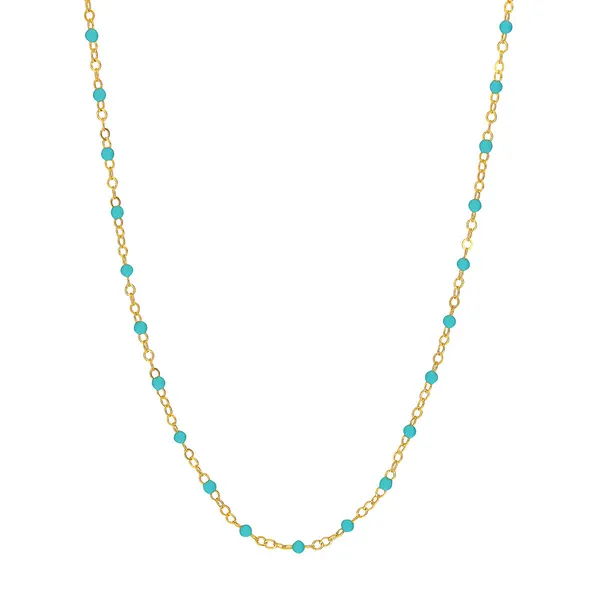 Turq Enamel Beaded Necklace 18