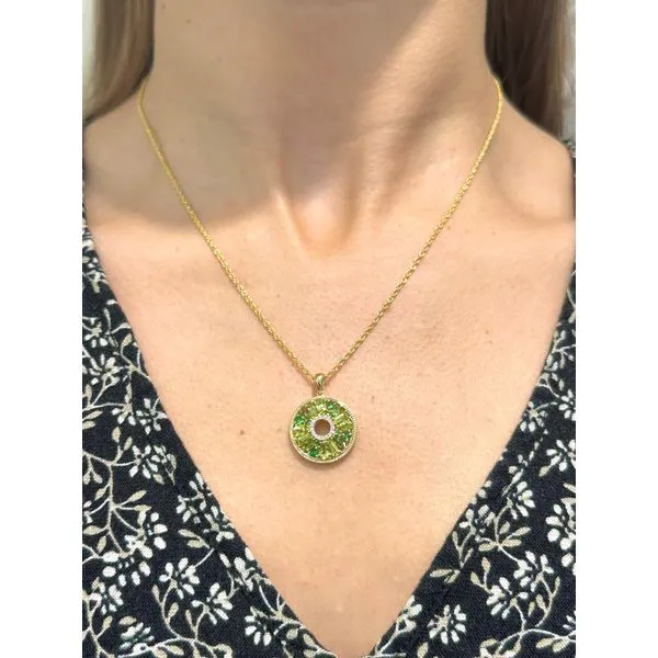1.52ct Peridot and Green Garnet Diamond Pendant in 14k Yellow Gold Image 2 Conti Jewelers Endwell, NY