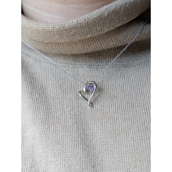 Shimmering Amethyst Birthstone Heart Necklace Image 2 Conti Jewelers Endwell, NY