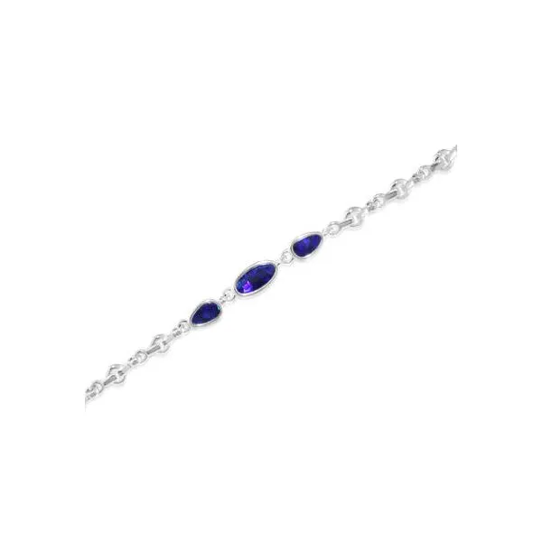 Australian Blue Opal Doublet Bracelet in Sterling Silver Conti Jewelers Endwell, NY