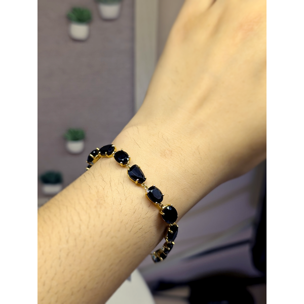 15.21 cttw. Black Onyx Organic Bracelet in 14k Yellow Gold Image 2 Conti Jewelers Endwell, NY