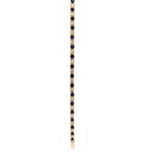 1/2cttw. Diamond  and Blue Sapphire Flexi Bangle in 14k Yellow Gold Conti Jewelers Endwell, NY
