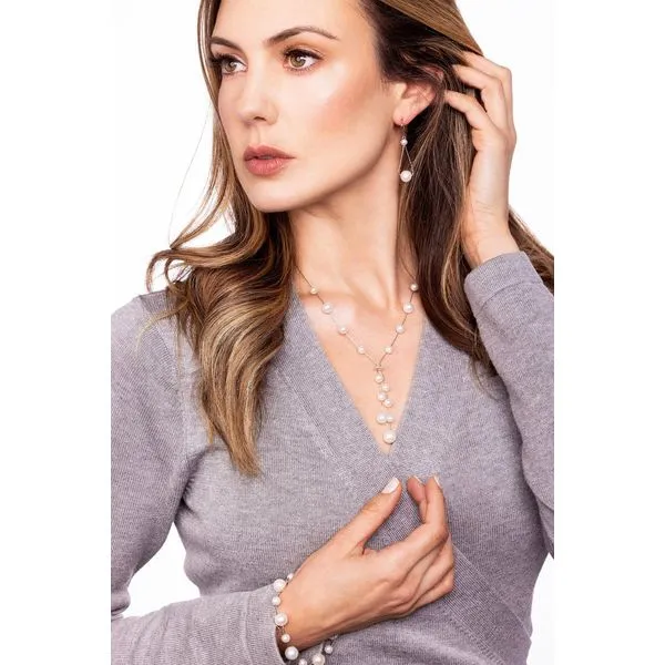 Freshwater Pearl Dangle Illusion Earrings in Sterling Silver Image 2 Conti Jewelers Endwell, NY