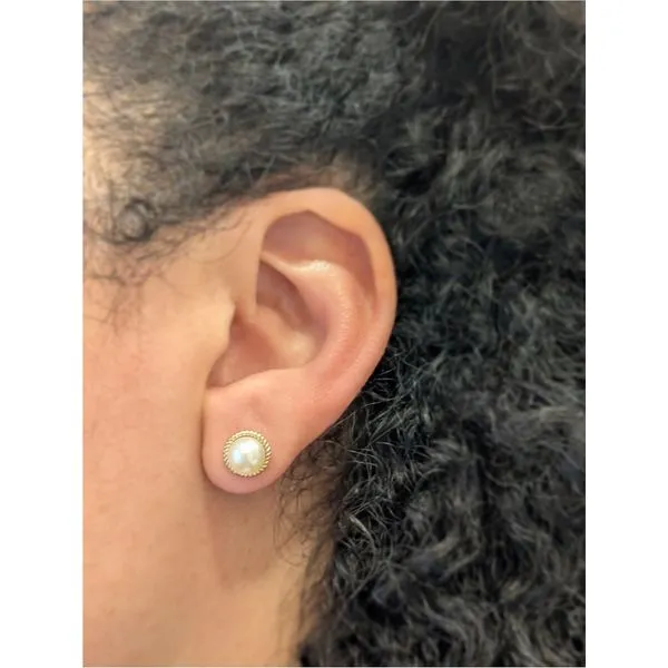 0.59 cttw. Pearl Stud Earrings in 14k Yellow Gold Image 2 Conti Jewelers Endwell, NY