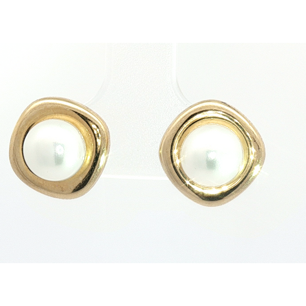 7mm Fresh Water Pearl Stud Earrings in 14k Yellow Gold Conti Jewelers Endwell, NY
