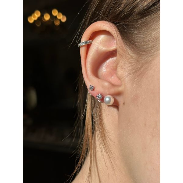 6 - 6.5mm Akoya Pearl Stud Earrings in 14k White Gold Image 2 Conti Jewelers Endwell, NY
