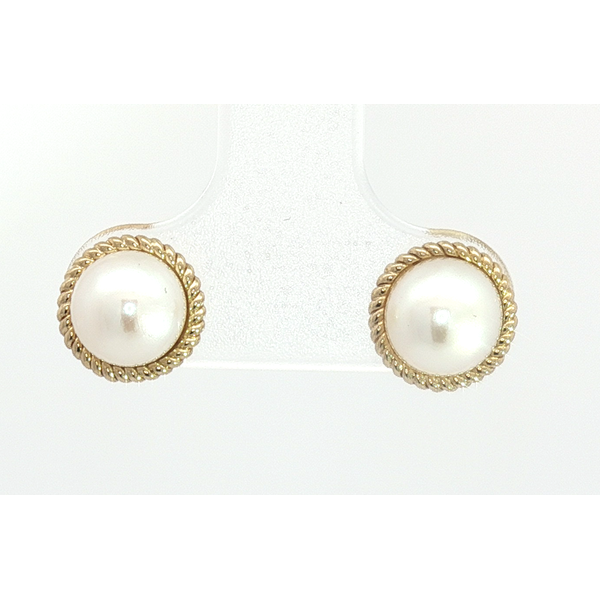 0.59 cttw. Pearl Stud Earrings in 14k Yellow Gold Conti Jewelers Endwell, NY