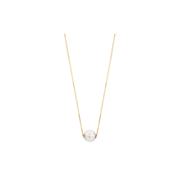Classic Akoya Cultured Pearl Floating Pendant In 14k Yellow Gold (7 - 7.5mm) Conti Jewelers Endwell, NY