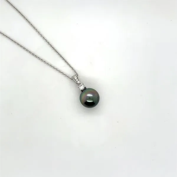 Tahitian 9.5 mm Pearl and Diamond Pendant Conti Jewelers Endwell, NY