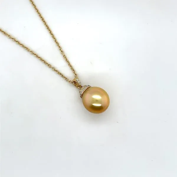 Golden 12.5 mm South Sea Pearl & Diamond Pendant Conti Jewelers Endwell, NY