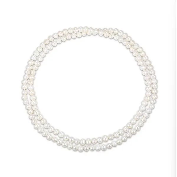 8mm Cultured Pearl Wrap Necklace, 35