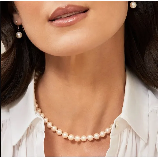 6.0 - 6.5mm White Freshwater Pearl Strand in 14k Yellow Gold, 17
