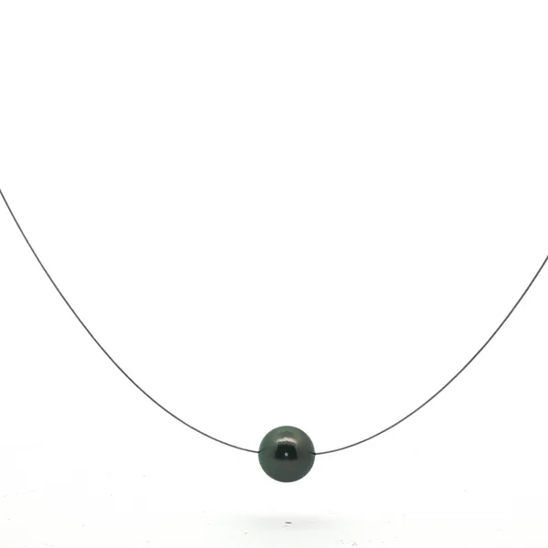 11mm Tahitian Pearl Slide Necklace in Sterling Silver Conti Jewelers Endwell, NY