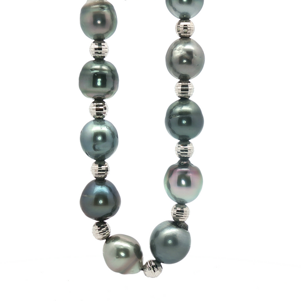 Tahitian Black Pearl and Diamond Bracelet in 14k White Gold Conti Jewelers Endwell, NY