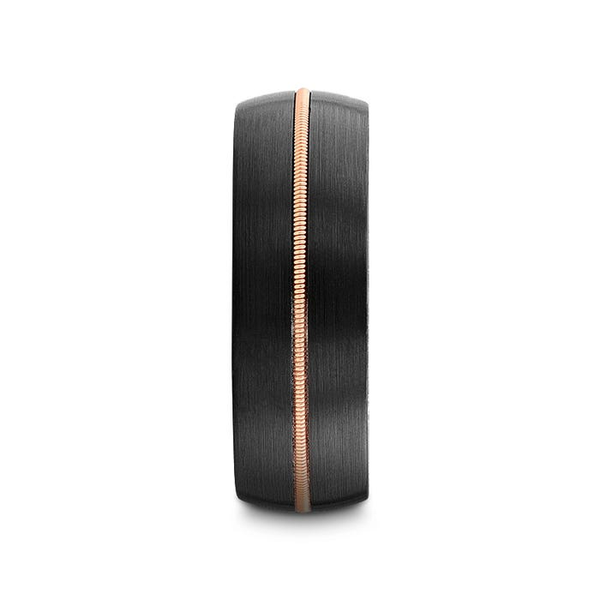 CHORDAL Black Tungsten with Brass Guitar String and Whiskey Barrel Inner Sleeve - 8mm Image 2 Conti Jewelers Endwell, NY