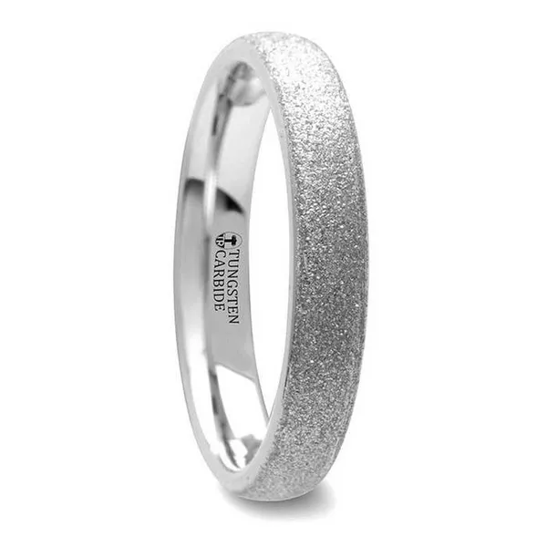 QUARTZ Domed Tungsten Carbide Ring with Sandblasted Crystalline Finish - 4mm Conti Jewelers Endwell, NY